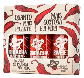 Kit com 3 Molhos de Pimenta Lambo Box De Cabrón 266ml