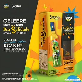 Kit Cachaça Sagatiba Cristalina  700ml + Milho Torrado Brasil Frutt Mostarda e Mel